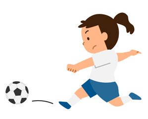 サッカーをする少女1