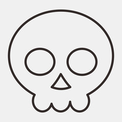 Icon skull.Icon in line style. Suitable for prints, poster, flyers, party decoration, greeting card, etc.