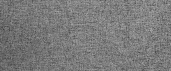 Gray fabric wide texture close up. Empty linen or cotton cloth panorama texture 