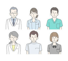 職業アイコンセット　医者　看護師　病院　医療