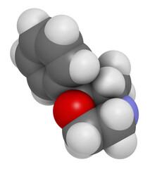 Phenmetrazine stimulant drug molecule (amphetamine class). Used as stimulant and appetite suppressant.