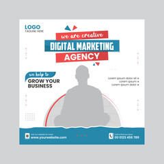 Modern digital marketing business social media post template 