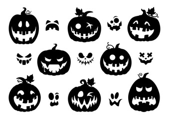 Pumpkins Silhouette Vector