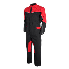 Black and red color work overalls