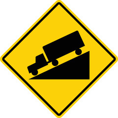 road sign - truck downhill