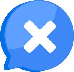 Obraz premium Blue notification mark symbol and social media communication message icon png transparent. 3D technology vector design. 3D rendering.