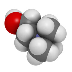 Choline essential nutrient molecule, 3D rendering.