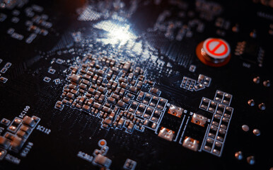Circuit board of gpu pcb in detail background