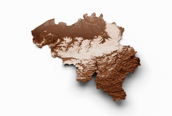Map of Belgium in old style, brown graphics in a retro style Vintage Style. High detailed 3d illustration
