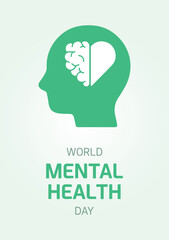 Vector illustration for World Mental Health Day. Positive mind, emotions, psyche. Health area related to psychiatry, psychology