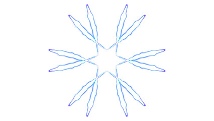 Isolated blue purple and white frosty snowflake