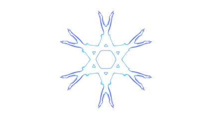 Isolated blue purple and white frosty snowflake