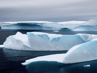 icebergs floating in the Antarctic ocean