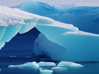 icebergs floating in the Antarctic ocean - Powered by Adobe
