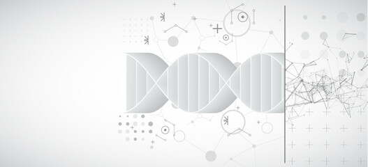 Abstract futuristic background for design works..Science template, wallpaper or banner with a DNA molecules.