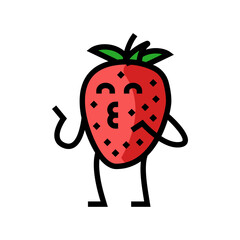 strawberry character color icon vector. strawberry character sign. isolated symbol illustration
