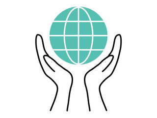 両手で囲む_地球線_カラー