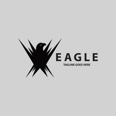 Eagle logo design template. Vector illustration