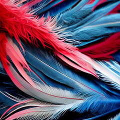 Fototapeta premium Beautiful abstract texture color red gray blue and black feathers