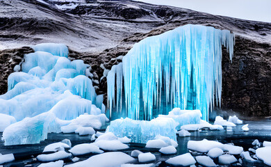 Frozen waterfall