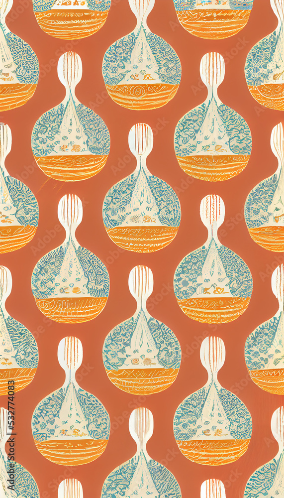 Poster scandinavian seamless pattern with colorful abstract forms.decorative background with hand painted. 