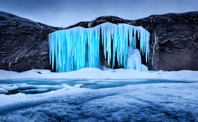 Frozen waterfall