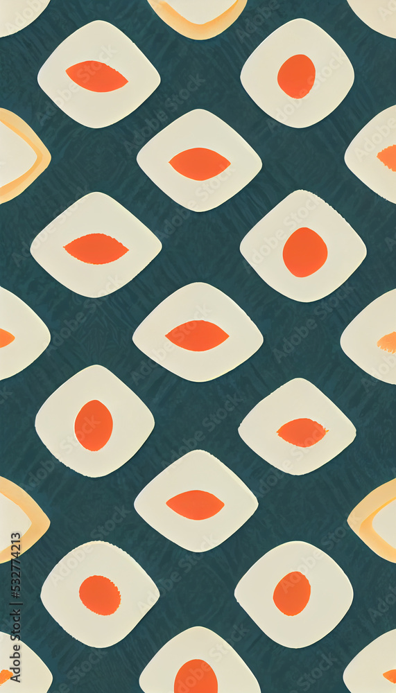 Aufkleber scandinavian seamless pattern with colorful abstract forms.decorative background with hand painted. 