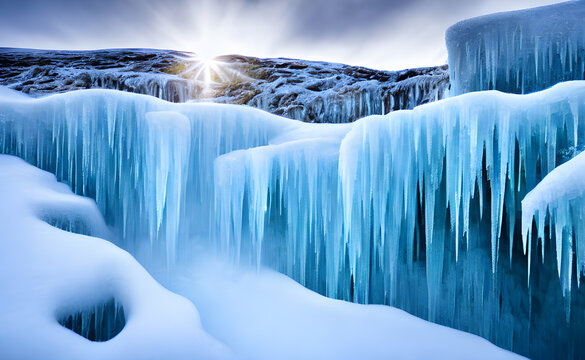 Frozen waterfall