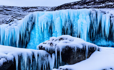 Frozen waterfall