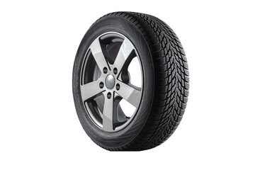  Winter tire with alu rim on free On isolated transparent PNG background.