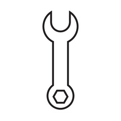 Graphic flat wrench icon for your design and website
