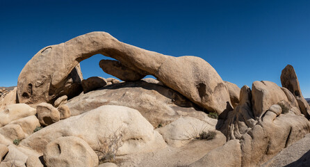 Looking Through Arch Rock in Joshua Tree