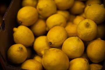 Lemon in drawer. Lots of lemons on market. Vitamin C in fruit.