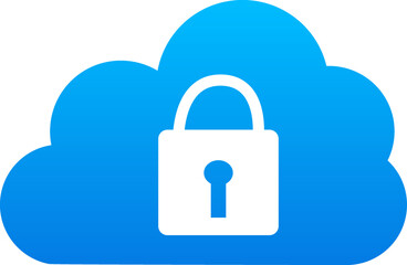 Simple cloud security illustration material