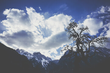 Landscape of Jade dragon snow mountain(Yulongxueshan),Lijiang,Yunnan,China