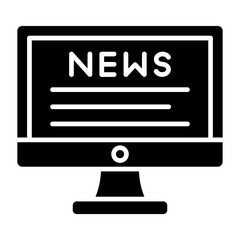 Tv Monitor Glyph Icon