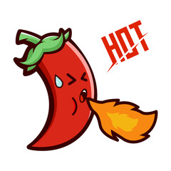 Hot chili mascot cartoon transparent background