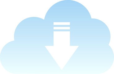 simple cloud download illustration material