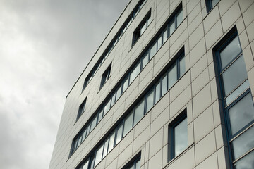 Building against sky. Modern style of architecture.