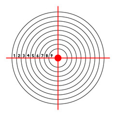 Round target for sports shooting. Vector