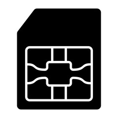 Sim Card Glyph Icon
