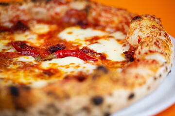 Tasty homemade Neapolitan pizza pictures - obrazy, fototapety, plakaty