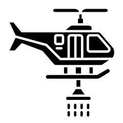 Firefighter Helicopter Glyph Icon