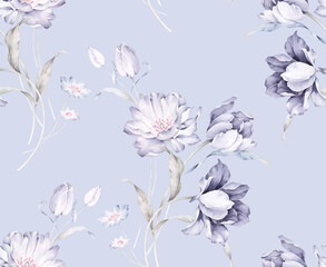 Classic Popular Flower Seamless pattern background.Perfect for wallpaper, fabric design, wrapping paper, surface textures, digital paper.
