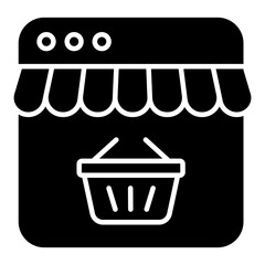 Unique design icon of shopping website