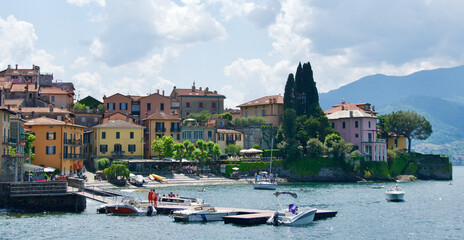 Medieval towns on Lake Como in Lombardy, Italy