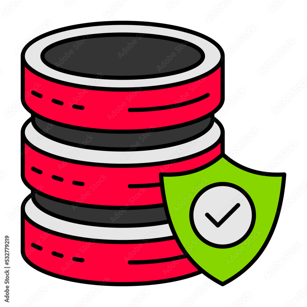 Aufkleber db security vector color icon design, big data symbol, business intelligence sign,web hosting and da