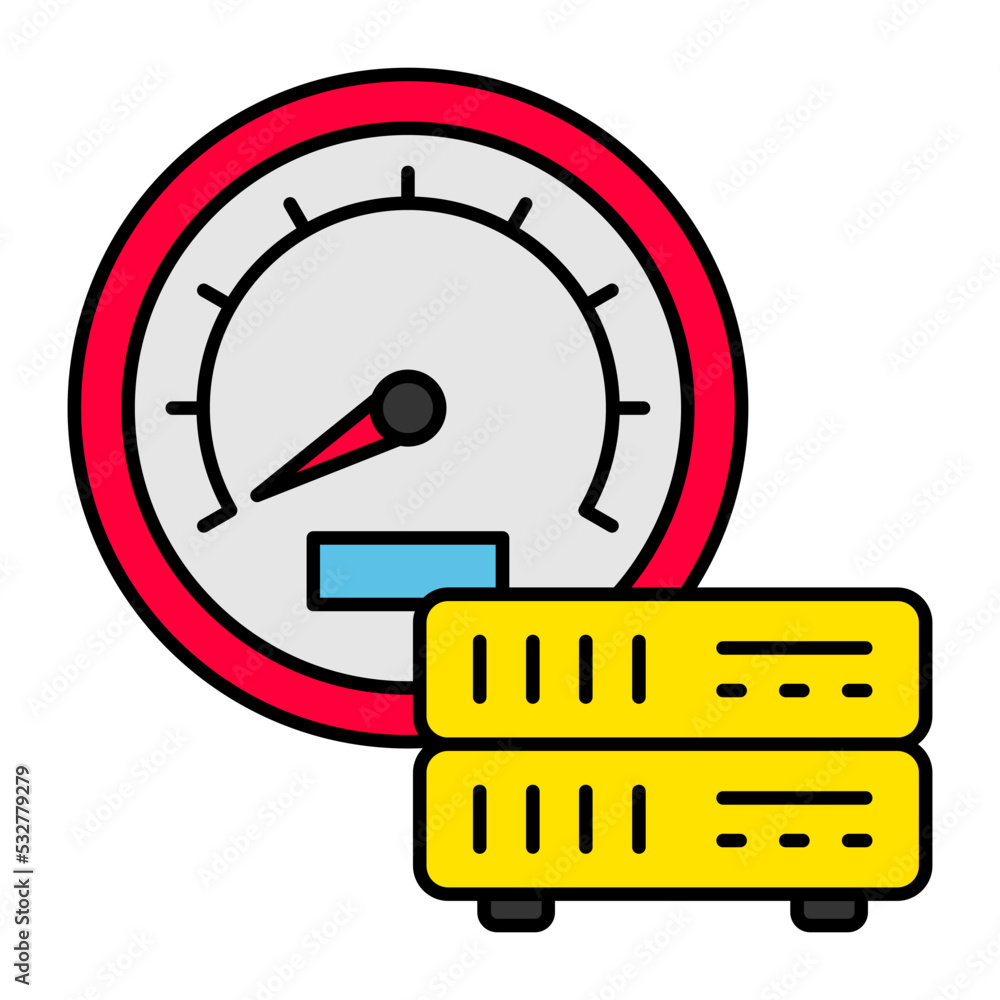 Aufkleber peak response time vector color icon design, big data symbol, business intelligence sign,web hosting