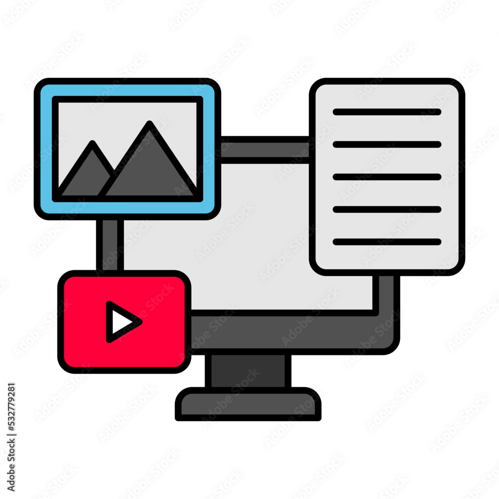 Aufkleber digital media server concept vector color icon design, big data symbol, business intelligence sign,w