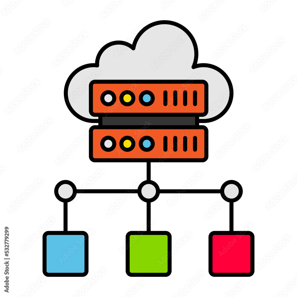 Aufkleber remote storage devices vector color icon design, big data symbol, business intelligence sign,web hos